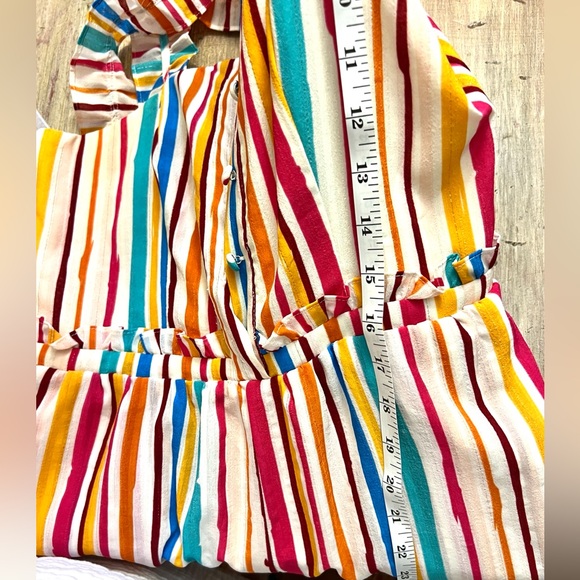 Anthropologie Tularosa Stripe Ruffle Strap and Hem Jumpsuit EUC Boho Size S - Picture 12 of 15